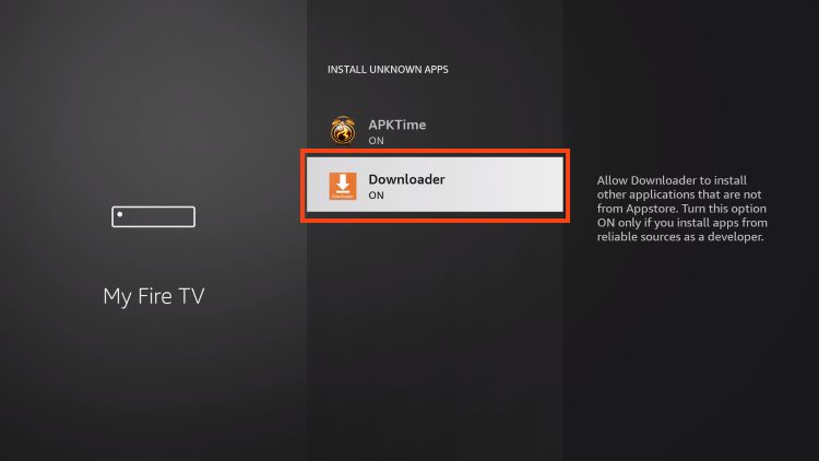 allow downloader on firestick to install unknow apps